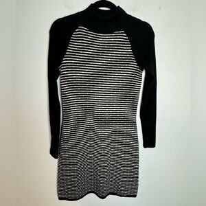 Title Nine Black and White Striped Sweater Dress XS